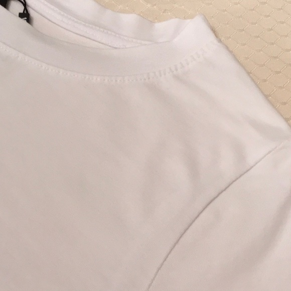 COTTON WHITE T~SHIRT QUALITY CRYSTAL EMBELLISHED “LOVE LIP STICK” SLIGHT STRETCH - Picture 10 of 13